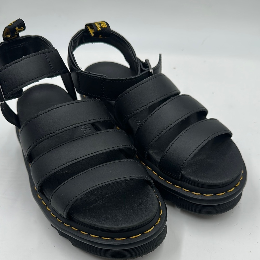 Dr Martens Size US 8L Platform Black Leather Sandals - Picture 2 of 5